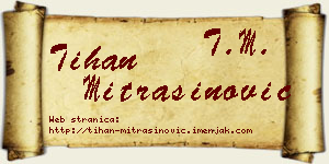 Tihan Mitrašinović vizit kartica